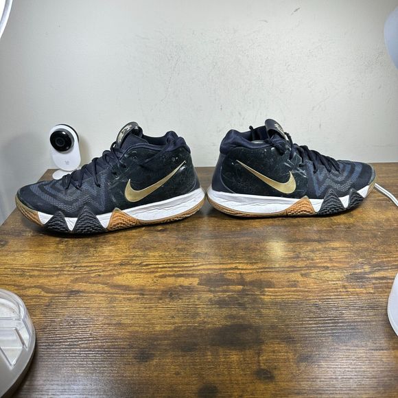 Nike Kyrie 4 Pitch Blue Metallic Gold Sneakers Shoes Men’s Size 10 - Picture 4 of 8